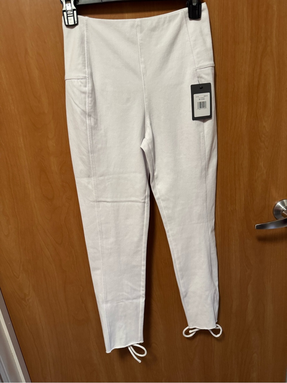 Womens lyssé White Drawstring Hem skinny Pants